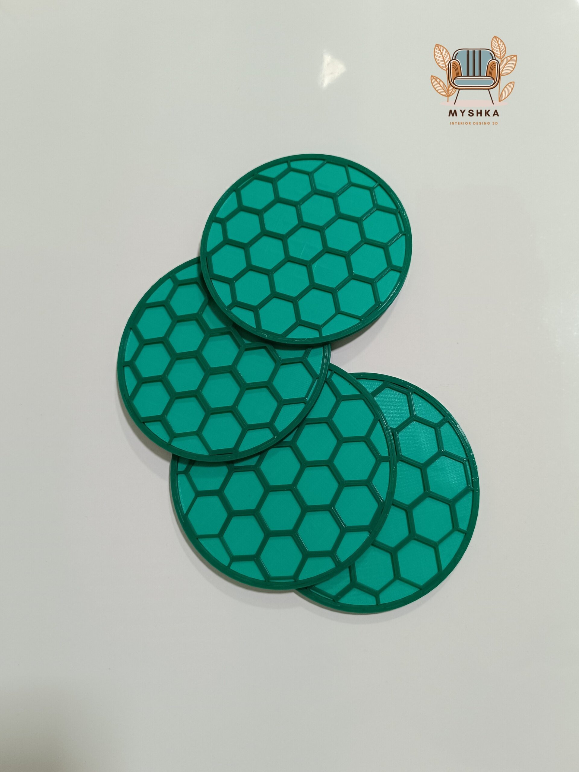 Set 4 posavasos Panal Abejas bicolor - 4